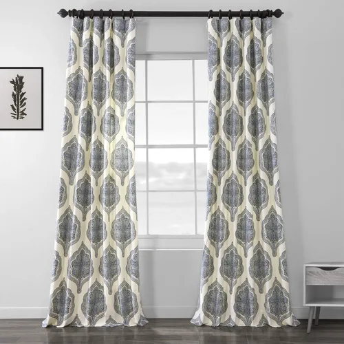 Miniatura 28 de HPD Half Price Drapes Cortinas florales de algodón de lujo con estampado de 84 pulgadas de largo (1 panel), modernas cortinas de oscurecimiento