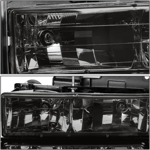 Miniatura 2 de DNA Motoring Conjunto de faros delanteros (lado del conductor y del pasajero), Compatible con 92-99 Chevy GMC C/K 1500 2500 Suburban Yukon