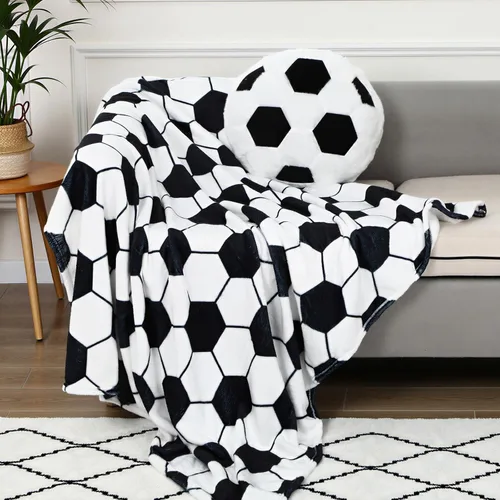 SmoothNovelty El juego de 2 almohadas y mantas de fútbol incluye 40 x 50 pulgadas, manta de franela de fútbol suave y esponjosa, cojín de felpa de