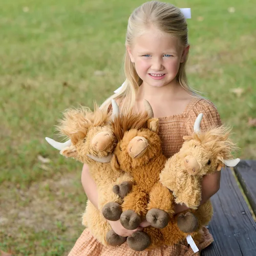 Miniatura 3 de The Petting Zoo Highland Cow - Peluche de vaca de peluche, regalos para niños, animales salvajes de la vida silvestre, juguete de peluche de vaca