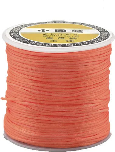 Miniatura 14 de Pandahall - Hilo de nailon para cuentas de 100 yardas, hilo de nailon trenzado de 0.059 pulgadas, cuerda de satén para anudar, trenzar y hacer joyas