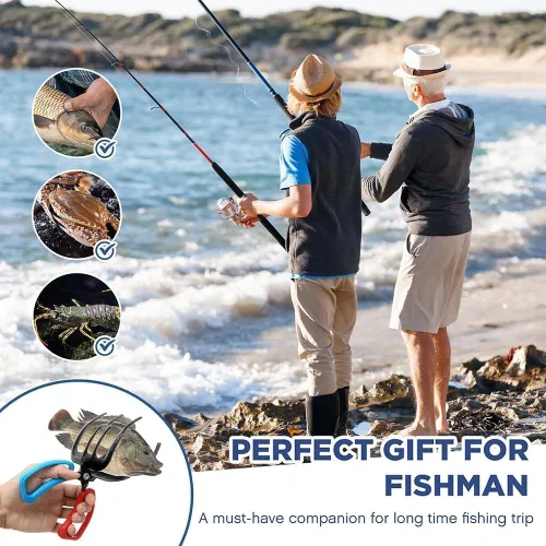 Miniatura 5 de Pinza de peces de 3 garras, alicates de pesca de metal multifuncionales, herramienta antideslizante para capturar peces, accesorios de pesca ligeros