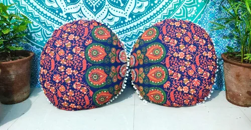 Miniatura 48 de CRAFT KALA Funda de cojín con diseño de mandala, funda de cojín para asiento, hippie, decorativo, bohemio, otomano, de algodón, indio, para sala