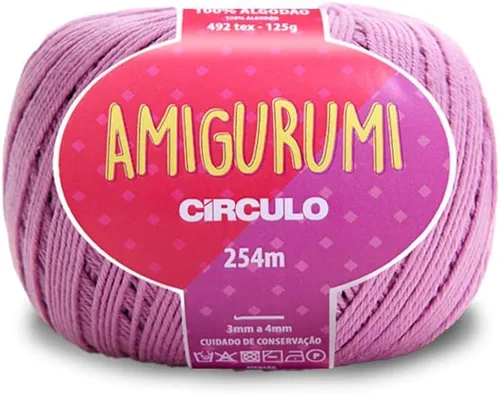 Miniatura 33 de Circulo Amigurumi Yarn, 100% Algodón Virgen Brasileño Mercerizado para Crochet y Tejido, Soft Art - Hilo de Peso Deportivo, 4.4 oz, 278 yardas