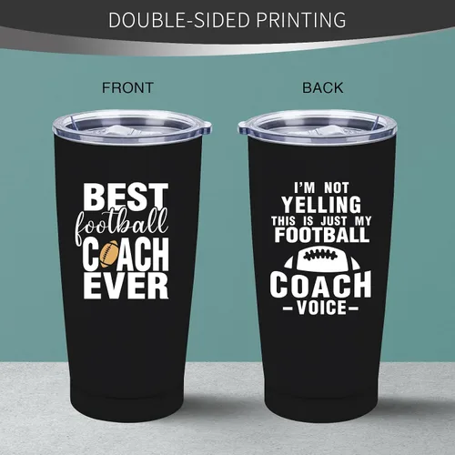 Miniatura 6 de Regalos de entrenador de fútbol para hombres y mujeres – El mejor entrenador de fútbol – Vaso de apreciación de entrenador, aislamiento de 20 onzas