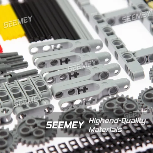 Miniatura 3 de SEEMEY 855 piezas MOC de repuesto STEM, engranajes de automóviles, ejes de ruedas, conectores de bloques de construcción, accesorios de piezas
