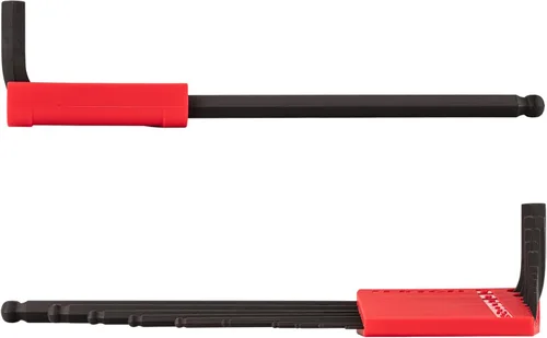 Miniatura 6 de TEKTON Juego de llaves en L hexagonales de extremo esférico con soporte, 10 piezas (0.051-0.394 in, tamaños comunes) KLX91202