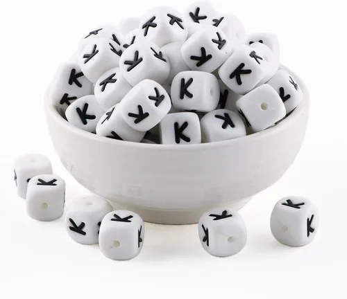 Miniatura 23 de Cuentas de silicona de corazón cuadrado blanco de 0.472 pulgadas, 20 cuentas de silicona con números de corazón para hacer llaveros, ideal