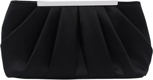 Elegante bolso de noche plisado de satén para novia, fiesta, baile de graduación, banquete, bolso de hombro