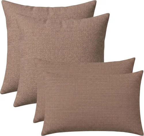 Miniatura 25 de RSH DECOR: Sunbrella Juego de 4 almohadas lumbares y cuadradas 20 x 12 pulgadas y 17 x 17 pulgadas Tela resistente al agua y a la decoloración