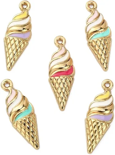 Miniatura 11 de Encantos de esmalte de postre de comida de caramelo piruleta, Metal