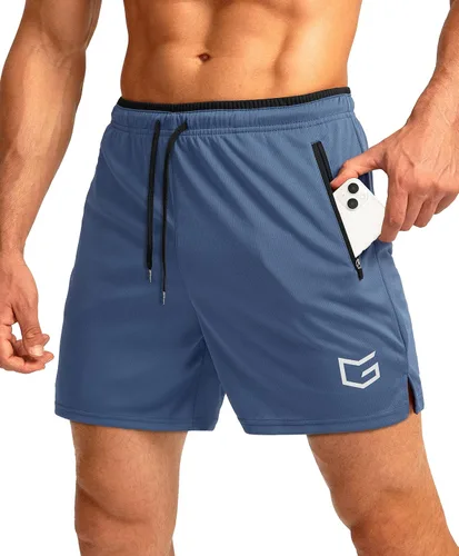 Miniatura 9 de G Gradual Pantalones cortos de correr para hombre con bolsillos con cremallera, secado rápido, gimnasio, atletismo, entrenamiento, pantalones cortos