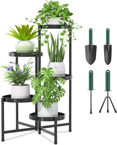 Miniatura 26 de iDavosic.ly Soporte grande para plantas de 6 niveles para interiores, 10 pulgadas de ancho de metal de esquina alta para múltiples plantas, estante