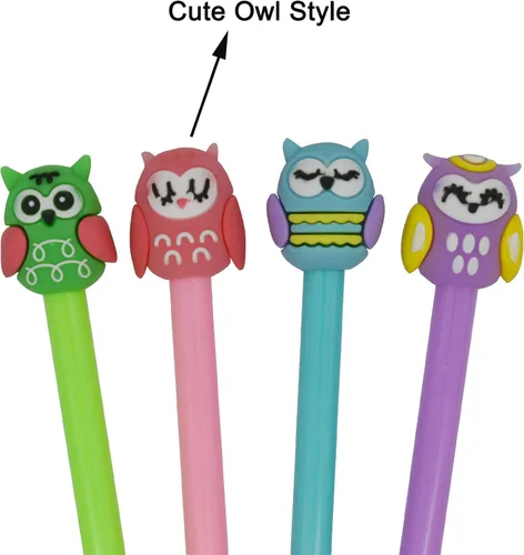 Miniatura 3 de Maydahui 28 bolígrafos con forma de búho, lindos bolígrafos Kawaii de animales, bolígrafo de escritura de pájaros, tinta de gel negra, accesorios