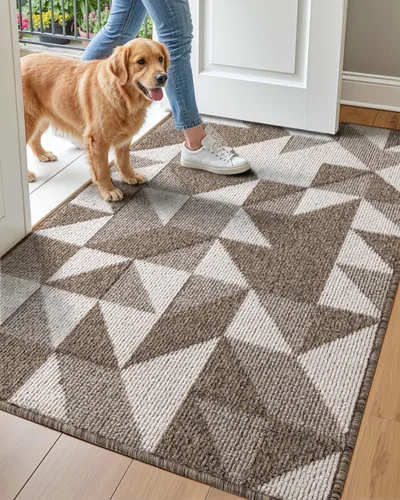 Miniatura 13 de DEXI - Alfombras para puerta de entrada, antideslizante, lavable, absorbente, resistente a la suciedad en el interior, alfombra de entrada de perfil