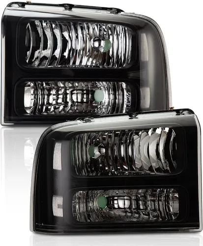 Miniatura 18 de G-PLUS - Conjunto de faros delanteros, Compatible con Ford F250 F350 Super Duty 2005-2007, Faros delanteros de parachoques, lente esmerilada