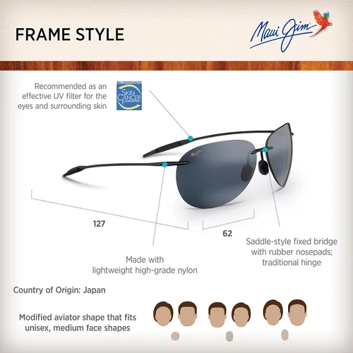 Miniatura 6 de Maui Jim Gafas de sol polarizadas Sugar Beach sin montura para hombre y mujer