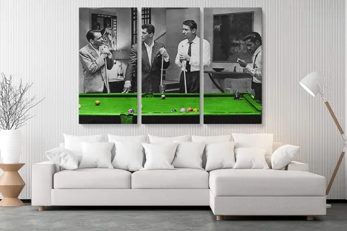 Miniatura 7 de Blaze Canvas Rat Pack Playin Pool - Lienzo decorativo para pared (3 piezas, mediano)
