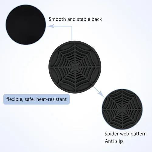Miniatura 6 de 4 posavasos de silicona para automóvil, diseño único de telaraña antideslizante, accesorios interiores de automóvil, portavasos universales de 2.75