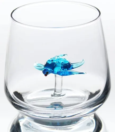 Miniatura 13 de Vaso de Vidrio 3D para Beber con Linda Figurita de Animal Adentro, Figura de Foca de Vidrio Soplado a Mano Dentro de la Taza, Vaso sin Pie