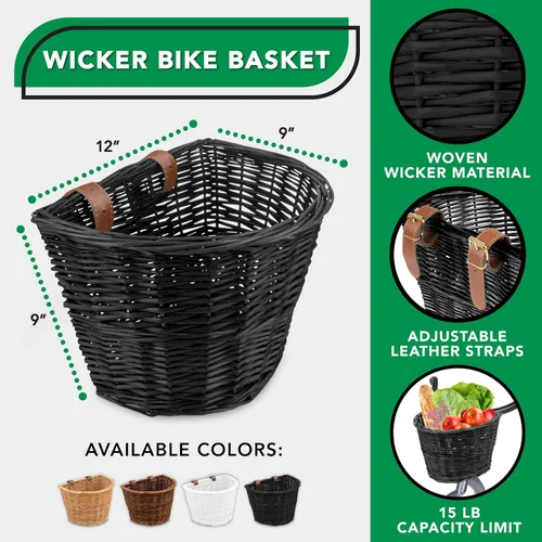 Miniatura 2 de ProSource Bicycle Front Basket for All Ages, Detachable Bike Basket with Adjustable Straps, Fits Most Bikes, 15LB Capacity
