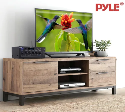Miniatura 8 de Pyle Mini amplificador de potencia para el hogar compacto - Receptor estéreo de audio pequeño inteligente de 40 W con micrófono AUX 2 EN
