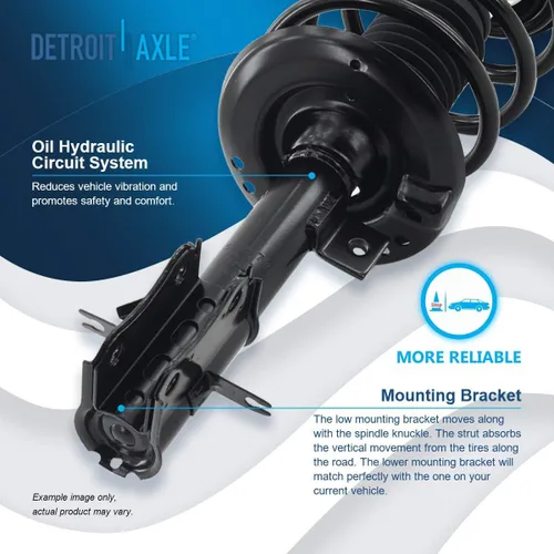 Miniatura 5 de Detroit Axle - Amortiguadores de puntales para Nissan Sentra 2007-2012 [Base S SL SR] Puntales delanteros completos con amortiguadores traseros