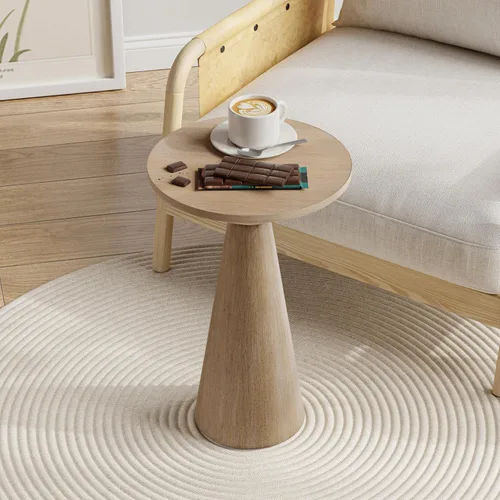 Miniatura 10 de COZAYH Mesa auxiliar pequeña con pedestal de granja, mesa redonda de Martini, soporte de madera para plantas, mesa rústica para bebidas