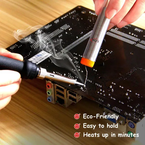 Miniatura 8 de Kit de soldar LDK de 60W, 110V, con temperatura ajustable, pistola de soldar eléctrica, herramienta de soldar, 5 piezas de puntas de repuesto y 60w