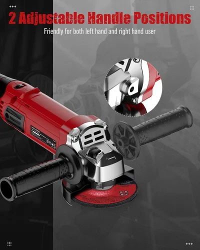 Miniatura 5 de AVID POWER Amoladora Angular de 4-1/2 Pulgadas 8.0 Amperios 1000W Herramienta Amoladora Eléctrica de 7 Velocidades Variables Amoladora de Metal, Rojo
