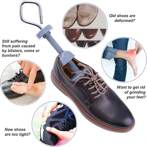 Miniatura 4 de cyrico Ensanchador de zapatos para hombre, ampliador de zapatos de 4 vías, forma de árbol de zapatos para pies anchos