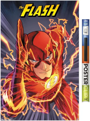 Miniatura 17 de Trends International DC Comics The Flash - Póster de pared de velocidad, 22.4 pulgadas de largo x 14.7 pulgadas, versión enmarcada de madera
