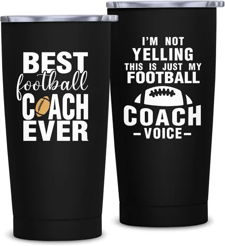 Regalos de entrenador de fútbol para hombres y mujeres – El mejor entrenador de fútbol – Vaso de apreciación de entrenador, aislamiento de 20 onzas