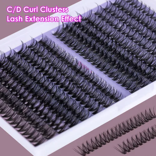 Miniatura 9 de Extensiones de Pestañas 320 Piezas, Pestañas Individuales en Racimo Natural, Extensiones de Pestañas DIY, Extensiones de Pestañas en Racimo, 320