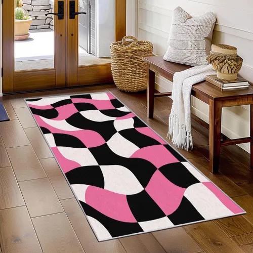 Miniatura 13 de Memphis Runner Rug 2x4 Small - Hallway Runner Rug Retro 80s Funky Geometric Fashion Pattern, Non Slip, Washable, Memphis Home Decor Carpet for