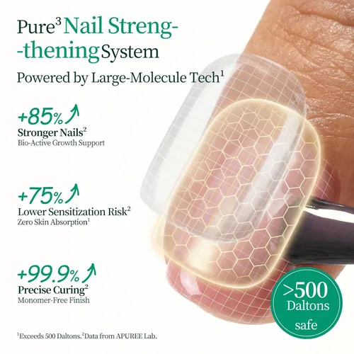 Miniatura 4 de APUREE Esmalte de uñas de gel fortalecedor: ámbar traslúcido Certificado USDA de base biológica Calidad de salón libre de HEMA Esmalte de gel