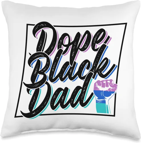 Freedom Pride African American Juneteenth Papa Dope Black Dad Africa Juneteenth 1865 American Father Daddy Throw Pillow, 16x16, Multicolor