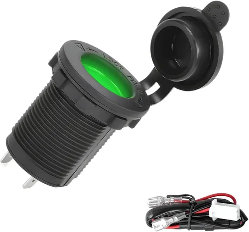 Miniatura 10 de Enchufe de encendedor de cigarrillos de automóvil de 12 V/24 V, enchufe de enchufe de enchufe de enchufe de enchufe de encendedor a prueba de polvo