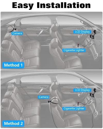 Miniatura 5 de Zacro Cámara de coche para bebé con visión nocturna HD 1080P, 4.3 pulgadas, retrovisores para asiento de automóvil, cámara para bebé mascota, ángulo