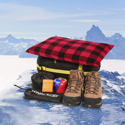 Miniatura 7 de REDCAMP - Almohada para acampar pequeña ligera y compresible, 1 piezas/2 piezas de almohada de viaje de franela con funda removible