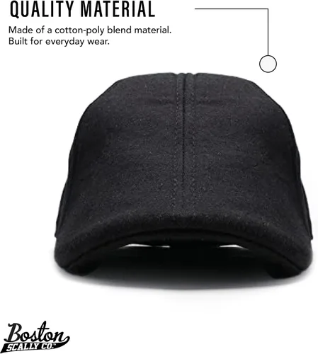 Miniatura 2 de La gorra original Boston Scally Cap - La gorra Newsboy plana Scrapper - Sombrero ajustado de algodón de 6 paneles para hombre - Negro