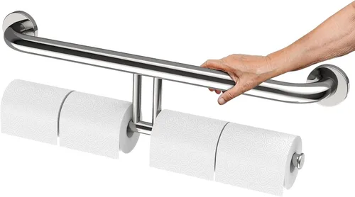 Miniatura 15 de Toallero de níquel cepillado con barra de agarre, mango de soporte equilibrado de seguridad de acero inoxidable de 17 pulgadas, toallero