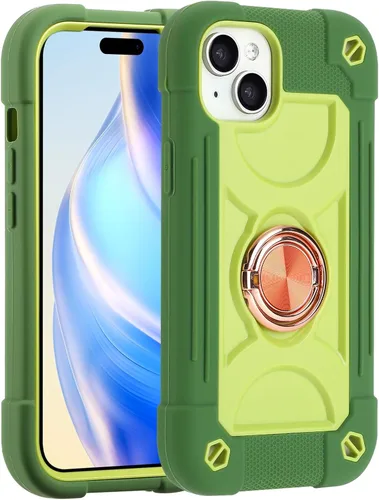 Miniatura 45 de MARKILL Funda compatible con iPhone 15 de 6.1 pulgadas con soporte integrado, [grado militar resistente de cuerpo completo] protección contra Rosa