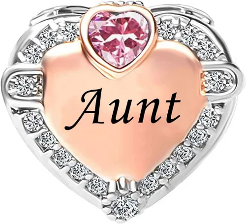 Miniatura 2 de Dijes de cuentas de amor con forma de corazón de oro rosa, compatible con pulseras Pandora, joyería de cumpleaños
