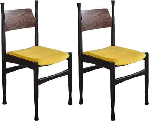 Miniatura 15 de Sillas de comedor, modernas sillas de comedor de madera, silla de cocina tapizada, taburete sin brazos de granja, silla ocasional para cocina, sala