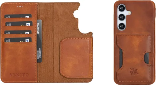 Miniatura 107 de Venito Florence - Funda de piel compatible con Samsung Galaxy S9, extra segura con bloqueo RFID, cartera desmontable para teléfono (gris decolorado)