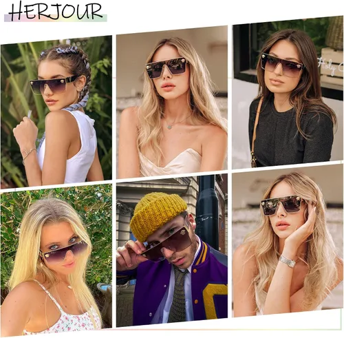 Miniatura 3 de Allarallvr Gafas de sol cuadradas de gran tamaño para mujeres hombres vintage de moda clásica gafas de sol de sol para mujer AR82087
