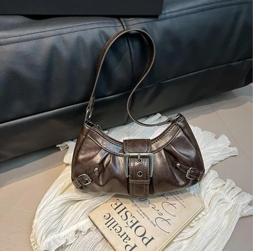 Miniatura 3 de Y2k - Monederos para mujer, pequeños bolsos de hombro Hobo, bolso gótico punk, bolso de mano moderno para axilas