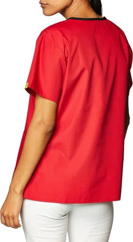 Miniatura 4 de WonderWink Charlie Uniformes médicos de 5 bolsillos, con cuello en Y para mujer