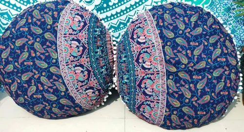 Miniatura 8 de CRAFT KALA Funda de cojín con diseño de mandala, funda de cojín para asiento, hippie, decorativo, bohemio, otomano, de algodón, indio, para sala